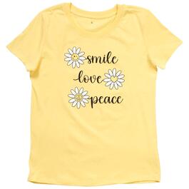 Toddler Girl Tales & Stories Smile Love Peace Daisy Tee