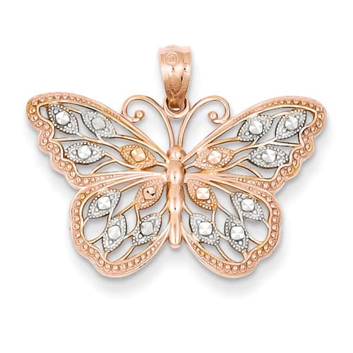 Gold Classics&#40;tm&#41;  Rhodium Plated Butterfly Pendant - image 