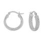 Candela Sterling Silver Crystal In & Out Hoop Earrings - image 1