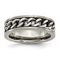 Mens Endless Affection&#40;tm&#41; Titanium 7mm Chain Inlay Wedding Band - image 1