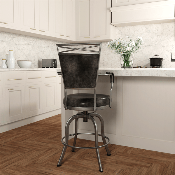 HH2 Home Bridgetown Tilt Upholstered Counter Height Swivel Stool