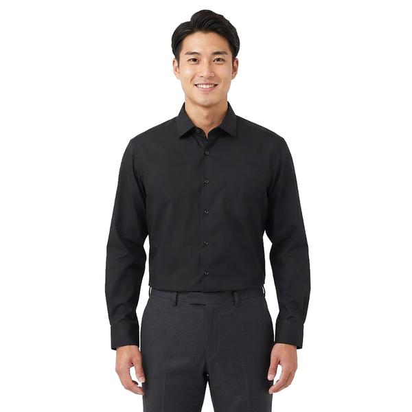 Mens Christian Aujard Regular Fit Stretch Dress Shirt - Black - image 