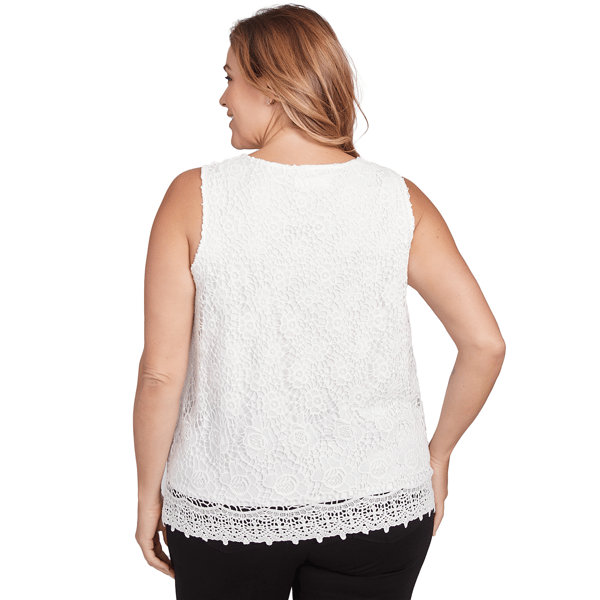 Plus Size Skye&#8217;s the Limit Quiet Wave Chemical Lace Tank Top