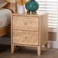 Baxton Studio Hosea Japandi Carved Honeycomb 2-Drawer Nightstand - image 2