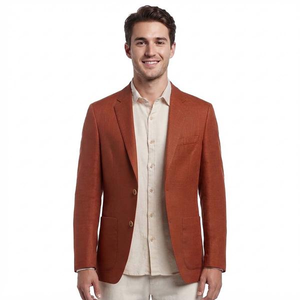 Mens Nautica(R) Structure Weave Sport Coat - Orange - image 