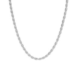 22in. Sterling Silver Rope Chain Necklace
