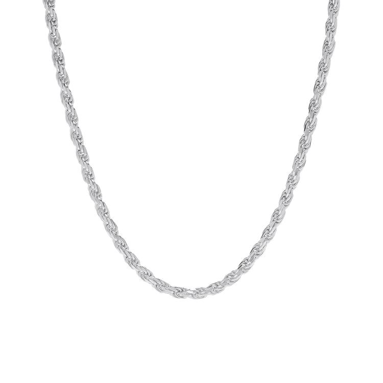 22in. Sterling Silver Rope Chain Necklace