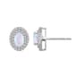 Gemstone Classics(tm) Sterling Silver Opal & Sapphire Halo Earrings - image 1