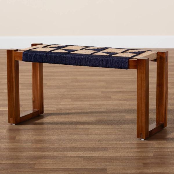 bali & pari Idoya Modern Bohemian Two-Tone Accent Bench