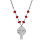 Symbols of Faith Silver Tone Crucifix Beaded Chain Necklace - image 1