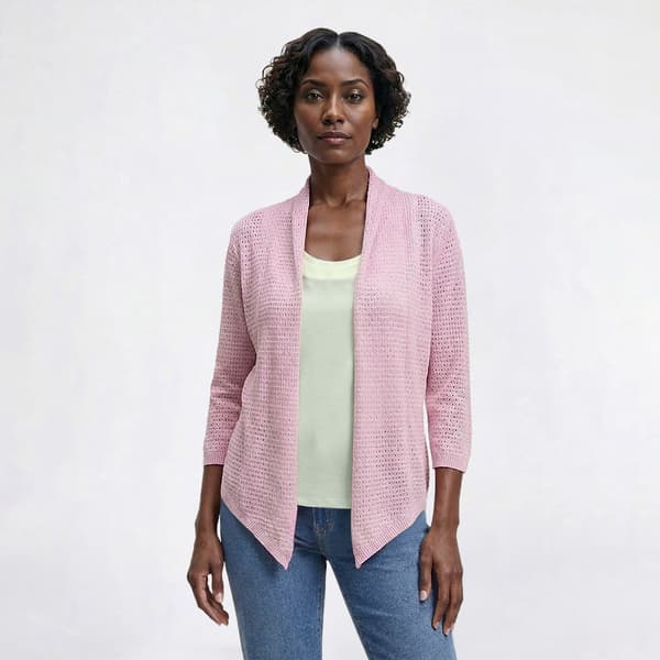Womens Hasting & Smith 3/4 Shawl Collar Open Front Cardigan