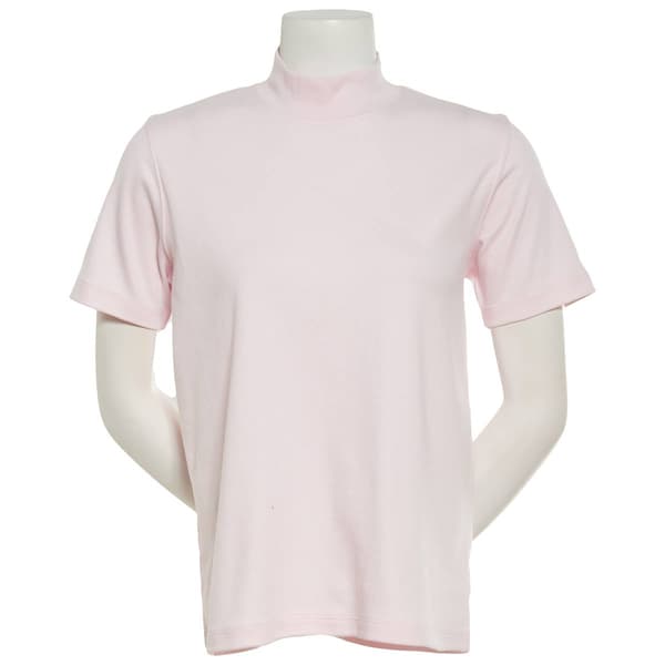 Petite Hasting & Smith Short Sleeve Mock Neck Top - image 