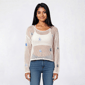 Juniors No Comment Long Sleeve Stitched Pull Over - Gardenia - image 1