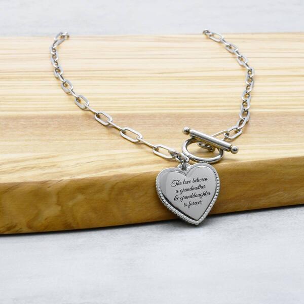 Pink Box Inspirational Love Between Grandmother Heart Necklaces - image 