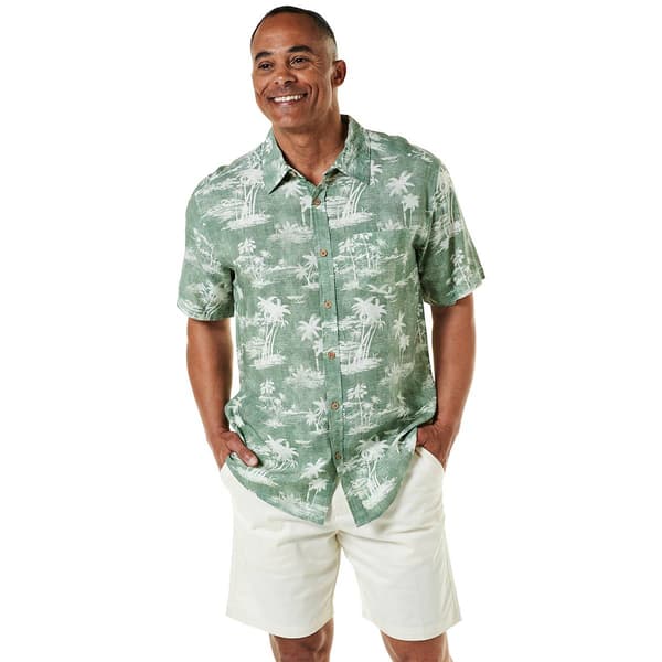Mens Joe Marlin Palm Trees Button Down Shirt - image 