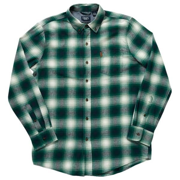 Ralph Lauren CHAPS Long Sleeve Button-Down Check Shirt, Men's Size L cotton navy blue type Vintage Second Hand