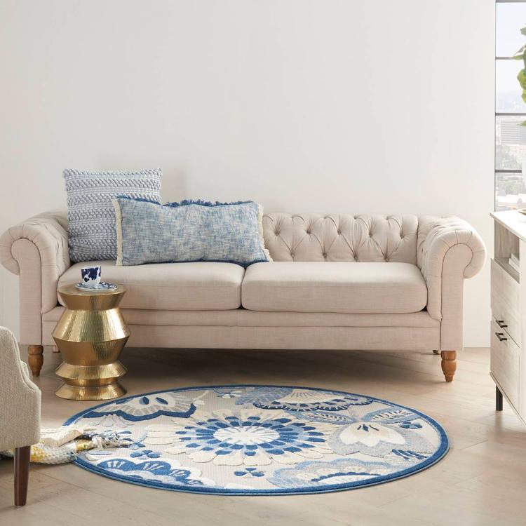 Nourison Aloha Floral Contemporary Round Rug