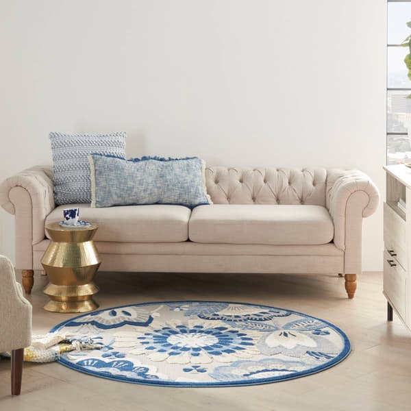 Nourison Aloha Floral Contemporary Round Rug