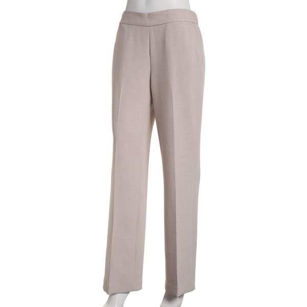 Womens Kasper Solid Fly Front Elastic Back Pants - image 
