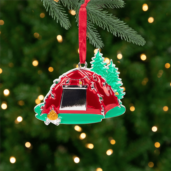 Northlight Camping Tent with Campfire Christmas Ornament