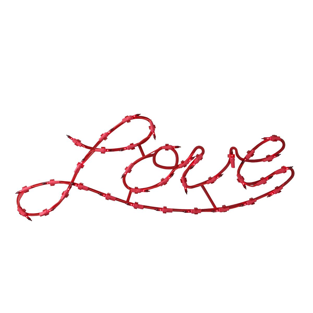 Northlight Seasonal Lighted Red Love Script Window...