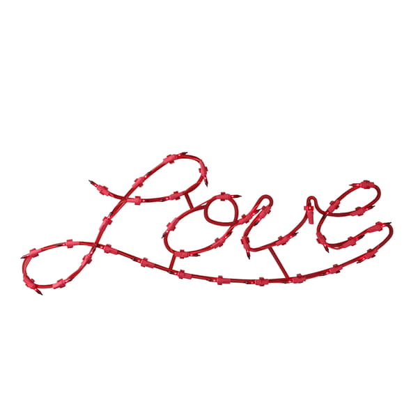 Northlight Seasonal Lighted Red Love Script Window Silhouette - image 