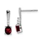 14kt. White Gold Red Garnet Diamond Earrings - image 1