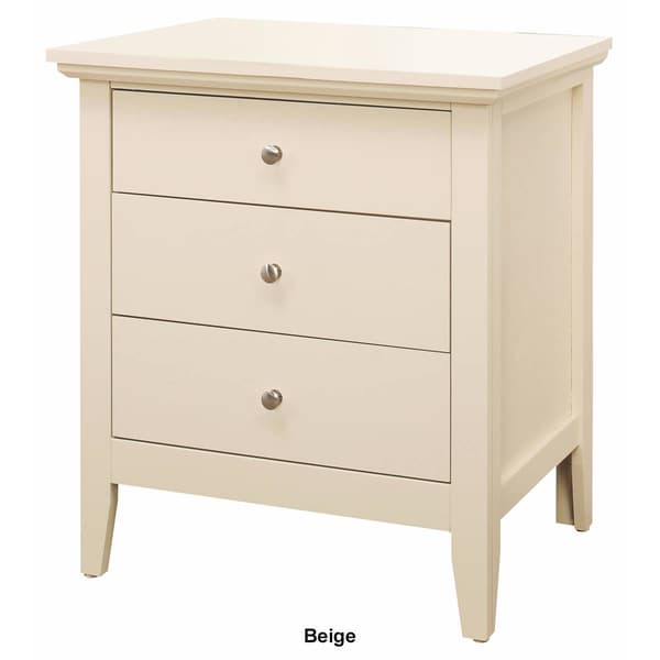 Passion Furniture Hammond 3-Drawer Nightstand