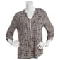 Petite Cure 3/4 Sleeve 2 Pocket 1/2 Zip Snake Blouse - image 1