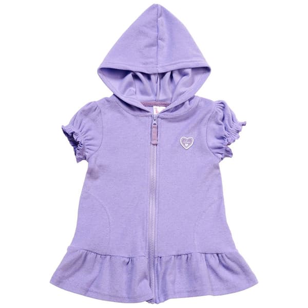 Toddler Girl Pink Platinum(R) Hooded Terry Swim Cover-Up - image 