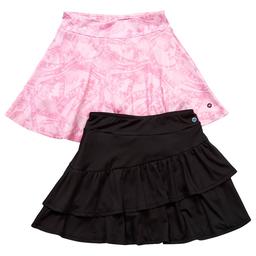 Girls (7-16) RBX 2pk. Solid & Leaf Camo Skort Set