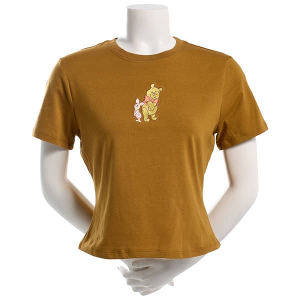 Juniors Hybrid Embroidered Pooh & Piglet Baby Tee - image 