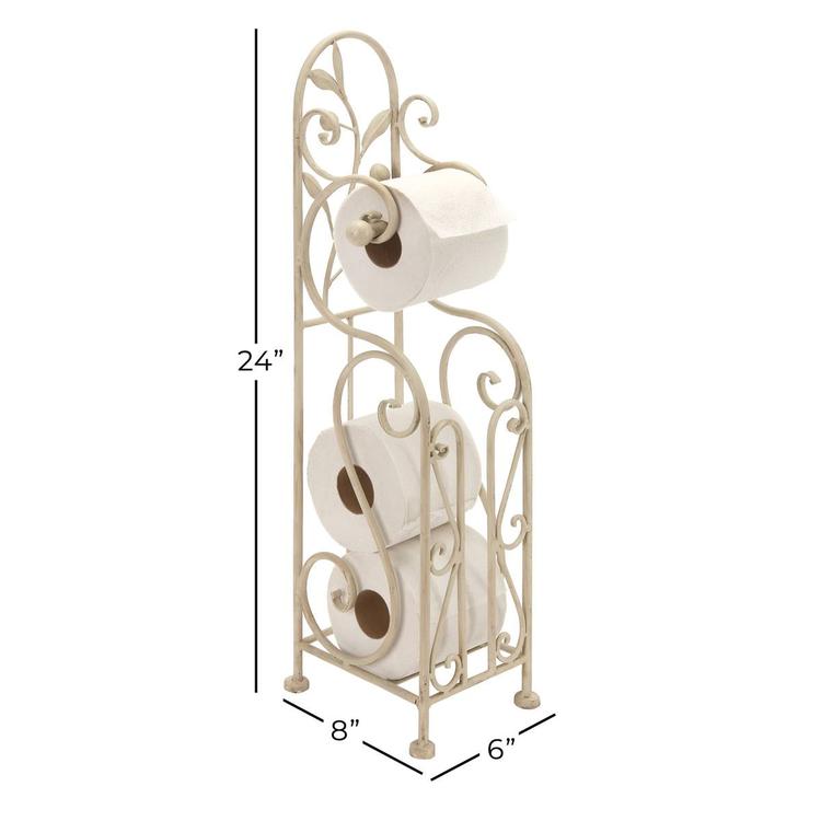 9th & Pike® Cream Iron Traditional Toilet Paper Towel Holder