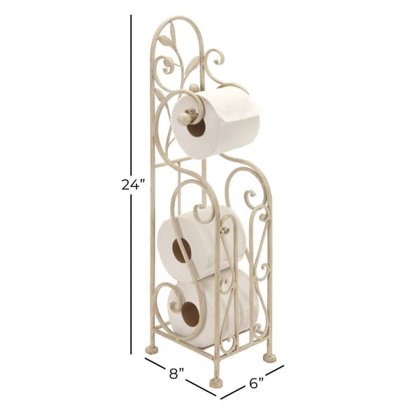 9th & Pike&#174; Cream Iron Traditional Toilet Paper Towel Holder