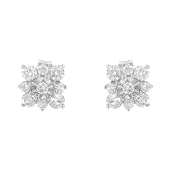 Diamond Classics&#40;tm&#41; 1/2ctw. Diamond Flower Stud Earrings - image 