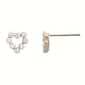 10kt. Gold Cubic Zirconia Heart Stud Earrings - image 1