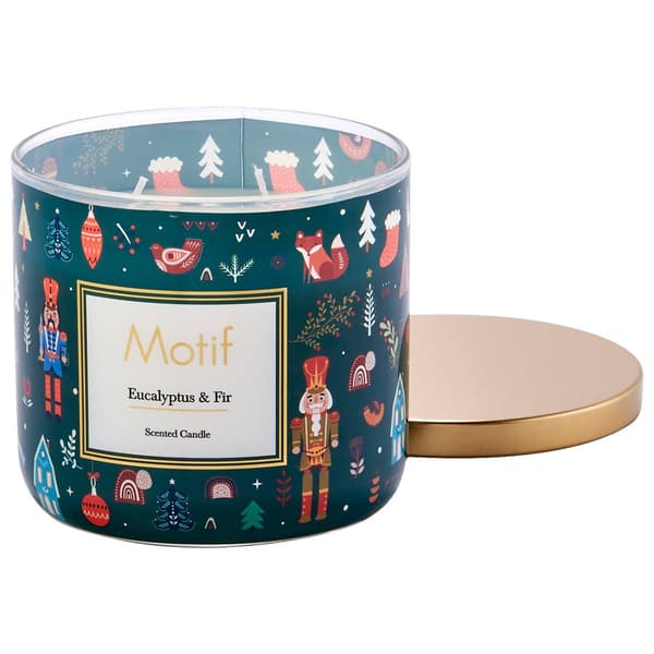 Motifs 14oz. 3-Wick Wrapped Eucalyptus & Fir Tumbler Candle - image 