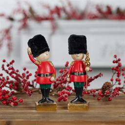 Melrose Holiday Nutcracker Soldier Figurine - Set of 2