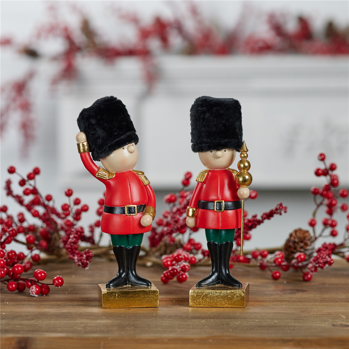 Melrose Holiday Nutcracker Soldier Figurine - Set of 2
