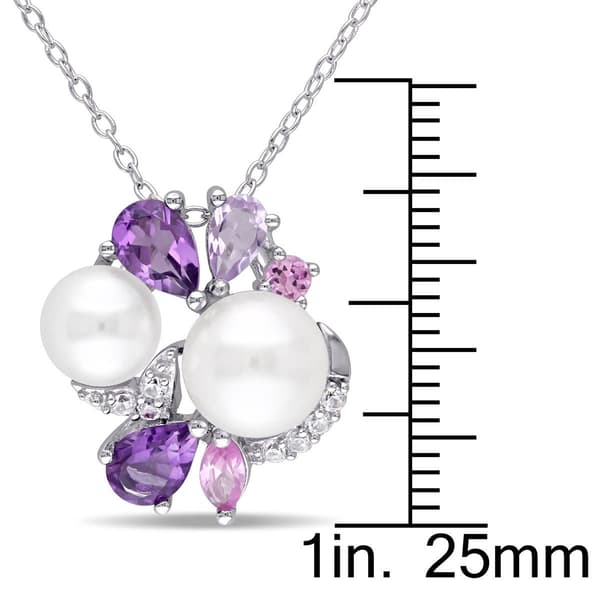 Gemstone Classics™ Rose De France Pearl Cluster Pendant
