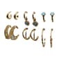 Ashley 6pr. Gold-Tone Hoops Turquoise Sun Drop Earrings Set - image 1