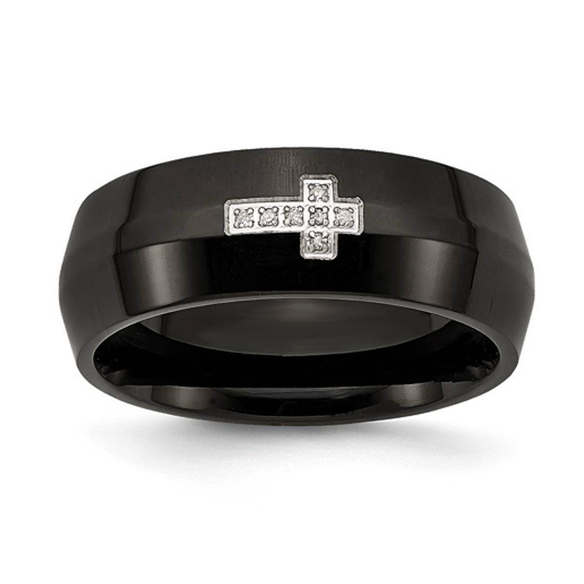 Mens Gentlemen’s Classics™ Black IP-Plated Diamond...