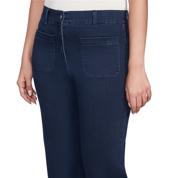 Plus Size Ruby Rd. Key Items Terry Denim Wide Leg Jeans