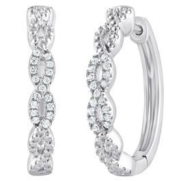 Diamond Classics&#40;tm&#41; 1/10ctw. Diamond Silver Twist Hoop Earrings