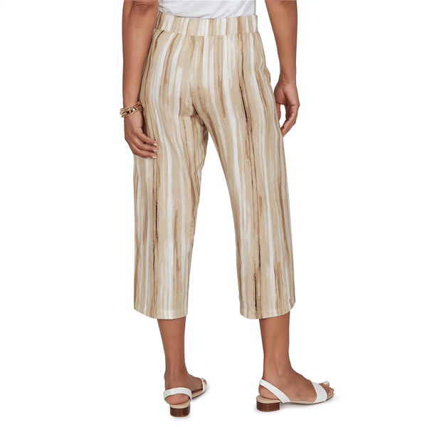 Womens Emaline Verde Grove II Stripe Abstract Pull On Capris