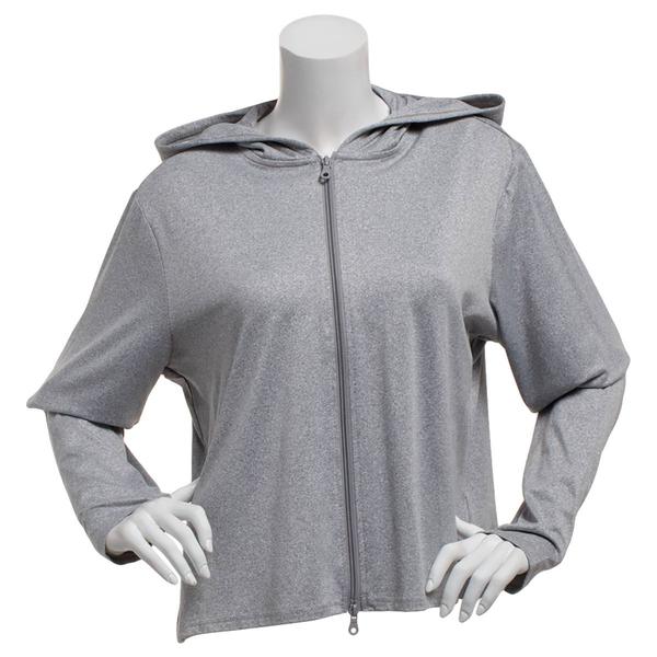 Juniors Plus No Comment Fleece Lined Double Zip Front Hoodie - image 
