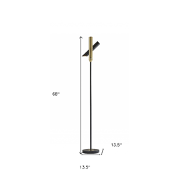 HomeRoots 68in. Black Metal LED Floor Lamp