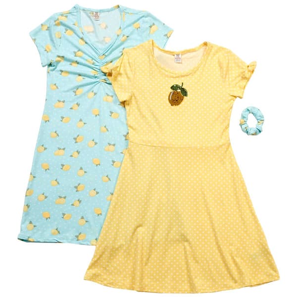 Girls (7-16) Sweet Butterfly(R) 2pk. Lemon/Polka Dot Dresses - image 