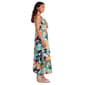 Womens Nina Leonard Sleeveless Tie Neck Tropical Leaf Maxi Dress - image 2