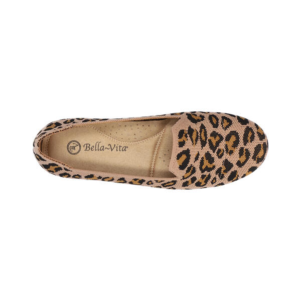 Womens Bella Vita Hathaway Leopard Knit Fabric Loafers